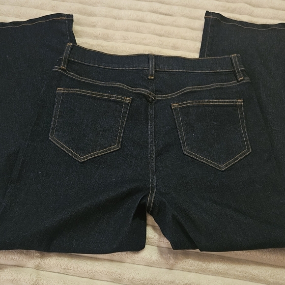 New Lands End High Rise Kick Flare Ankle Jean Style Wmn's Stretch Sz 8  Dk Rinse - Picture 6 of 7